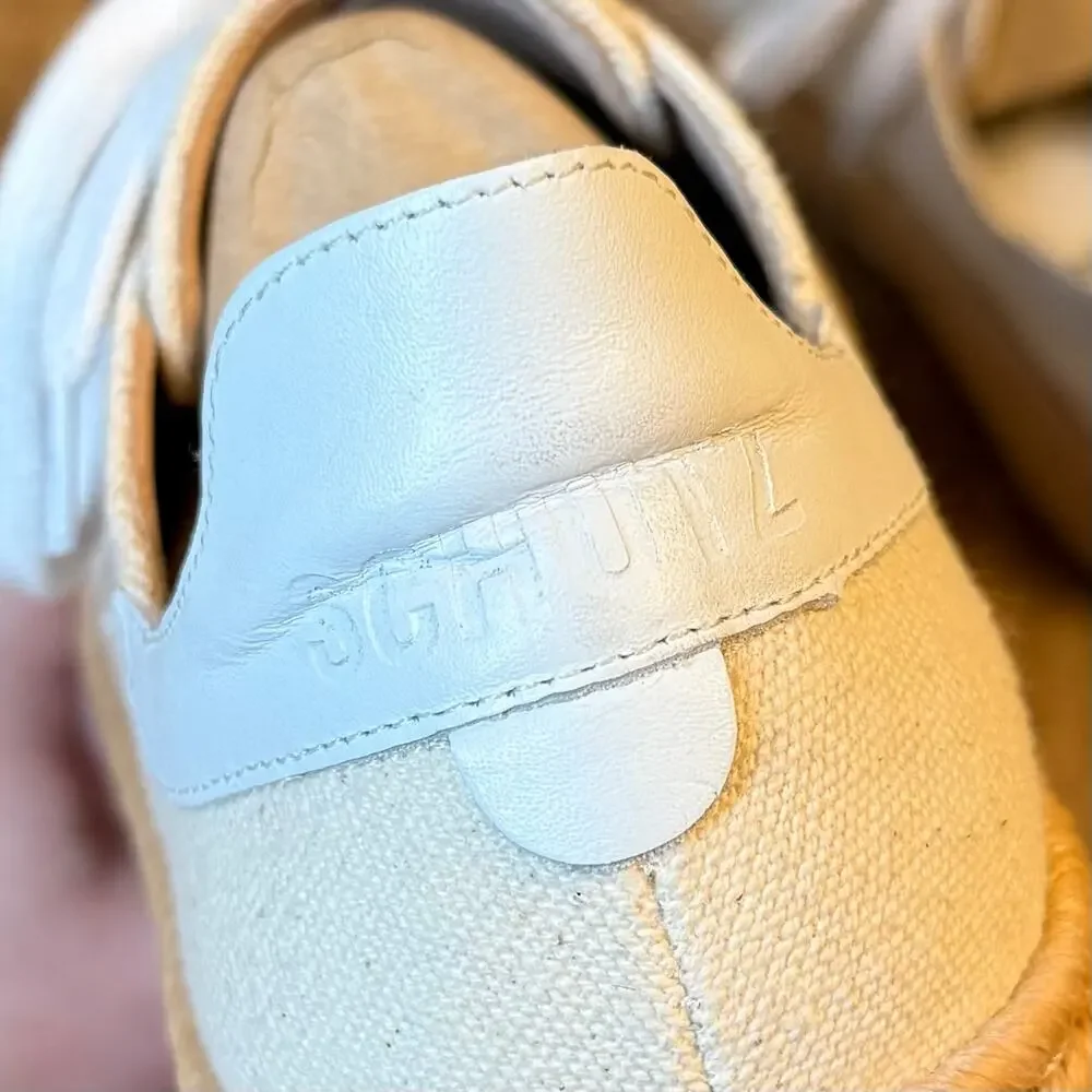 Schutz Clover Espadrille Platform Sneakers Lace Up Canvas Brazil Made Women 10B